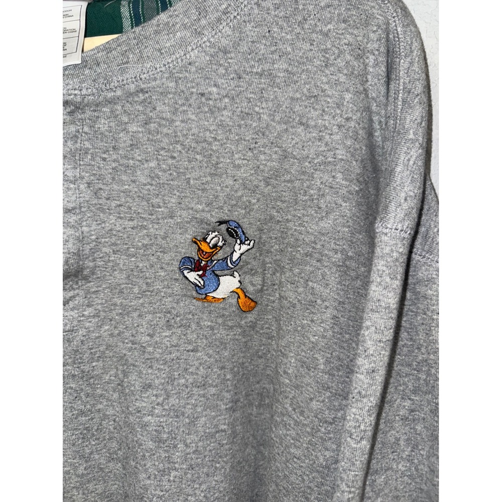 Disney Direct Donald Duck Gray Henley Long Sleeve Shirt Men's XXL - Picture 2 of 5
